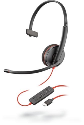 Picture of POLY Blackwire C3215 UC Mono Wired Headset, USB-A, 3.5 mm jack, Black