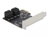 Picture of Delock 4 port SATA PCI Express x1 Card - Low Profile Form Factor