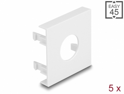 Изображение Delock Easy 45 Module Plate Round cut-out Ø 19.2 mm, 45 x 45 mm 5 pieces white