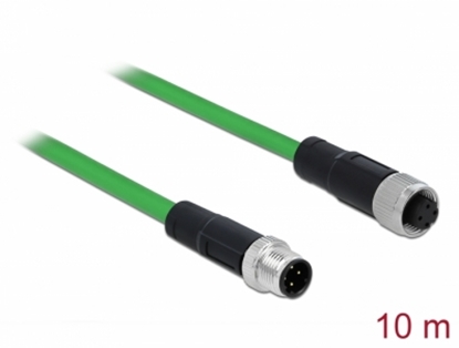 Obrazek Delock Network cable M12 4 pin D-coded male to female TPU 10 m