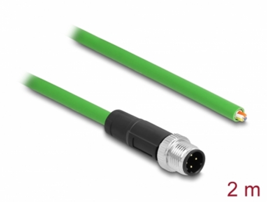 Изображение Delock Network cable M12 4 pin D-coded to open wire ends TPU 2 m