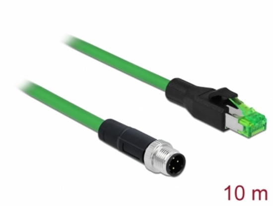 Изображение Delock Network cable M12 4 pin D-coded to RJ45 plug PVC 10 m