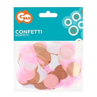 Attēls no Konfeti 15g apļi pap./fol. rozā/zelta mix