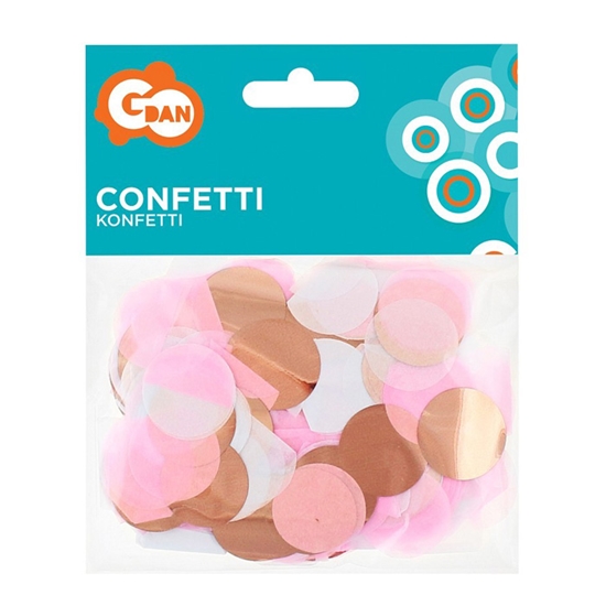 Picture of Konfeti 15g apļi pap./fol. rozā/zelta mix