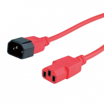 Attēls no ROLINE Monitor Power Cable, IEC 320 C14 - C13, red, 0.8 m