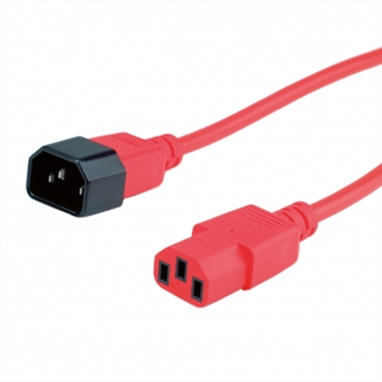 Picture of ROLINE Monitor Power Cable, IEC 320 C14 - C13, red, 0.8 m
