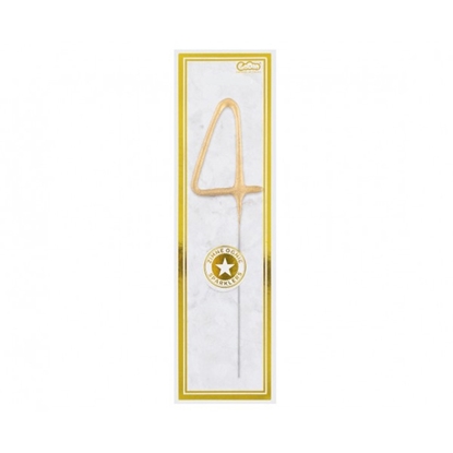 Picture of Tortes svecīte cipars 4 dzirkstošas uz kociņa