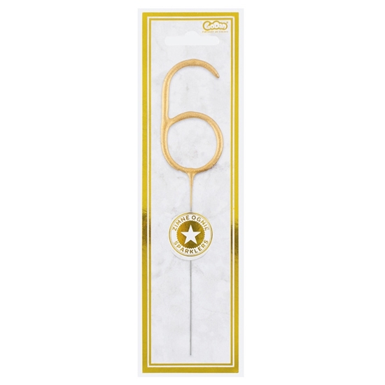 Picture of Tortes svecīte cipars 6 dzirkstošas uz kociņa