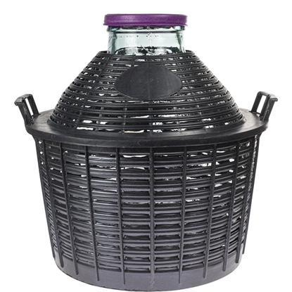 Attēls no Balons vīnam ar plastmasas grozu 25l plats kakls