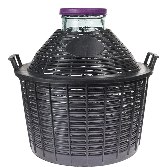 Picture of Balons vīnam ar plastmasas grozu 25l plats kakls