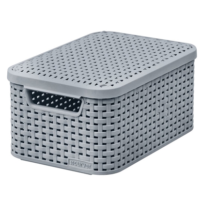 Picture of Kaste ar vāku Style Rattan S gaiši pelēka 29x20x14cm