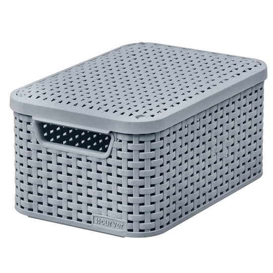 Picture of Kaste ar vāku Style Rattan S gaiši pelēka 29x20x14cm