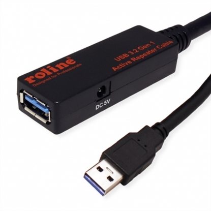Attēls no ROLINE USB 3.2 Gen 1 Active Repeater Cable, black, 15 m