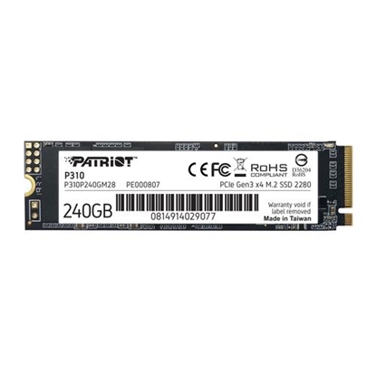 Attēls no PATRIOT P310 240GB M2 2280 PCIe SSD NVME