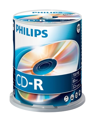 Picture of 1x100 Philips CD-R 80Min 700MB 52x SP