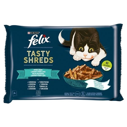 Изображение FELIX Tasty Shreds with salmon and tuna - 4x 80g
