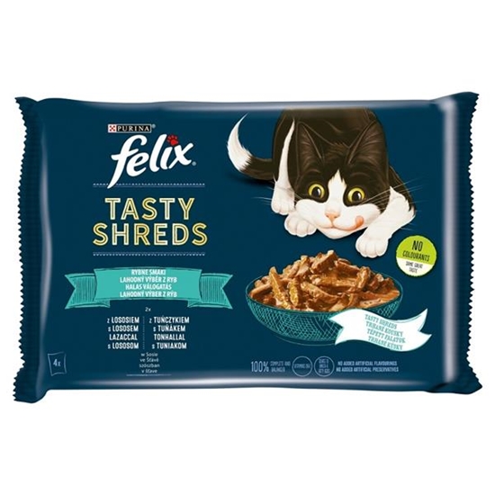 Picture of FELIX Tasty Shreds with salmon and tuna - 4x 80g