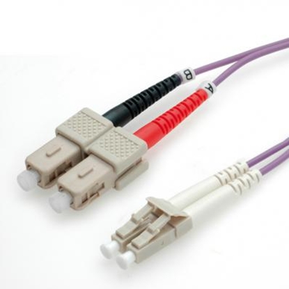 Picture of VALUE Fibre Optic Jumper Cable, 50/125µm, LC/SC, OM4, purple 0.5 m