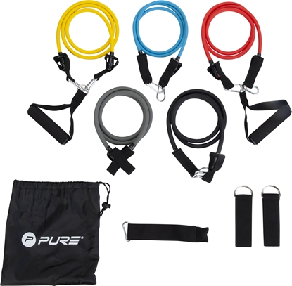 Изображение Pure2Improve | Exercise Tube Set | Black, Blue, Grey, Red and Yellow