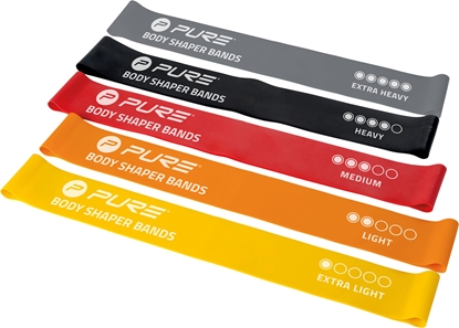 Picture of Pure2Improve | Resistance Bands Set of 5 | Black, Grey, Orange, Red, Yellow