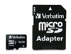 Picture of Verbatim microSDHC          16GB Class 10 UHS-I incl Adapt. 44082