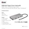 Изображение CLUB3D USB Gen1 Type-C 9-in-1 hub with HDMI, VGA, 2x USB Gen1 Type-A, RJ45, SD/Micro SD card slots and USB Gen1 Type-C Female port