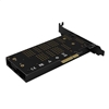Изображение PCEM2-DC Adapter wewnętrzny PCIe x4, 1x M.2 NVMe M-key + 1x SATA B-key slot, chłodnica, SP & LP + radiator