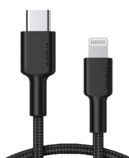 Picture of CB-CL02 kabel Lightning - USB-C 1,2m MFi Apple USB-PD nylonowy oplot czarny
