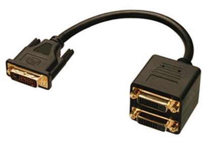 Изображение Lindy DVI Splitter Cable DVI cable 0.18 m DVI-D Black