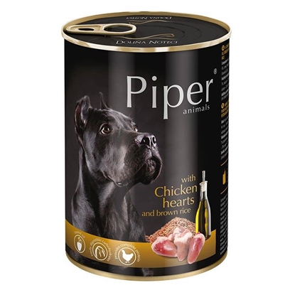 Изображение DOLINA NOTECI PIPER ANIMALS - Wet dog food - Poultry hearts with brown rice 400 g