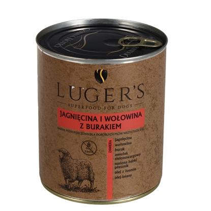 Attēls no Konservi suņiem Lugers Jērs,liellops,bietes 0.8kg