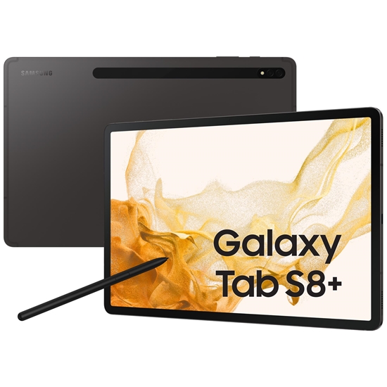 Picture of Samsung Galaxy Tab S8+ 5G SM-X806B LTE 128 GB 31.5 cm (12.4") Qualcomm Snapdragon 8 GB Wi-Fi 6 (802.11ax) Android 12 Graphite
