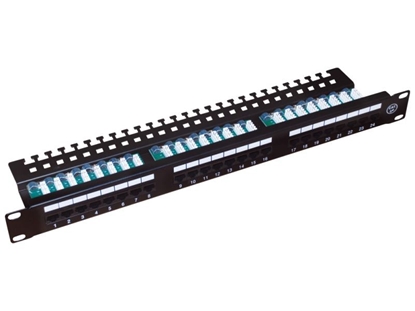 Изображение Patch panel UTP kat.5e 24 porty LSA z półką 1U