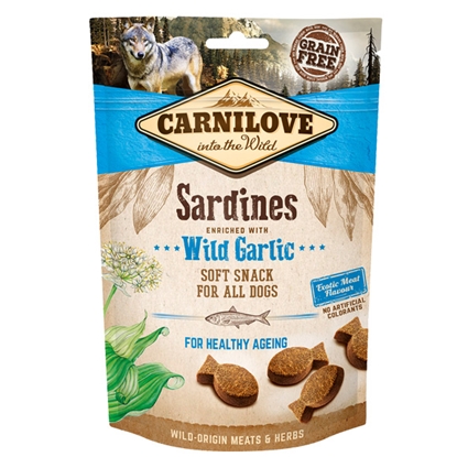 Изображение CARNILOVE Semi Moist Snack Sardines Enriched With Wild Garlic - Dog treat with sardines and garlic - 200 g