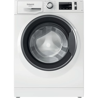 Picture of Hotpoint | NM11 846 WS A EU N | Washing machine | Energy efficiency class A | Front loading | Washing capacity 8 kg | 1400 RPM | Depth 60.5 cm | Width 59.5 cm | Display | Electronic | Drying capacity  kg | Steam function | White