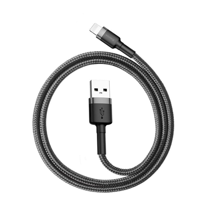 Attēls no Baseus CALKLF-AG1 Nylon Datu & Uzlādes vads USB-C QC3.0 2.4A uz Lightning 0.5m Black/Grey