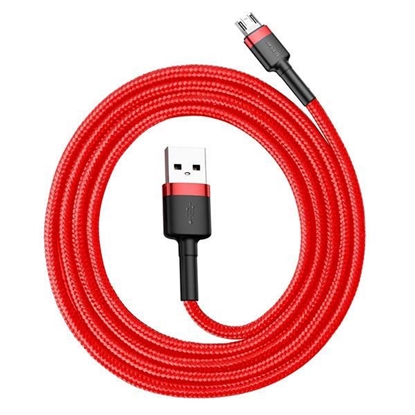 Изображение Kabel USB Baseus USB-A - microUSB 2 m Czerwono-czarny (CAMKLF-C09)