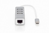 Изображение DIGITUS USB Type-C 3-Port Hub + Fast Ethernet LAN-Adpt. DA-7023