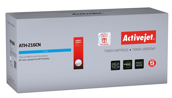 Picture of Activejet ATH-216CN Toner Cartridge for HP printers, Replacement HP 216A W2411A; Supreme; 850 pages; cyan, with chip