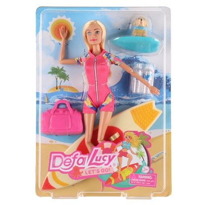 Attēls no Lelle Defa Lucy Doll with surffboard 29cm