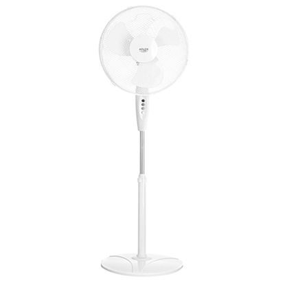 Изображение Adler Fan AD 7323w Stand Fan, Number of speeds 3, 90 W, Oscillation, Diameter 40 cm, White