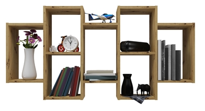 Picture of Hanging bookcase Bilbao 7.0 Wall mounted shelves Oak Artisan