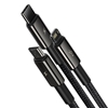 Изображение Kabel USB Baseus USB-A - USB-C + microUSB + Lightning 1.5 m Czarny (CAMLTWJ-01)