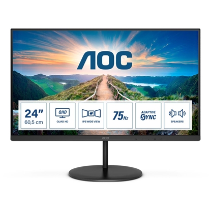 Attēls no AOC V4 Q24V4EA LED display 60.5 cm (23.8") 2560 x 1440 pixels 2K Ultra HD Black