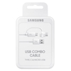Picture of Samsung Data Cable Micro-USB tu USB-A incl USB-C Adapter white