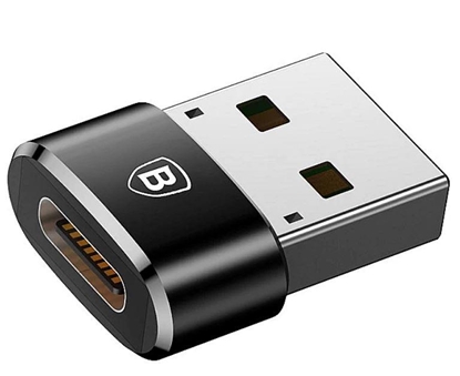 Attēls no Adapteris Baseus Converter USB Male To Type-C Female Black