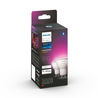 Attēls no Philips Hue White and colour ambience GU10 – smart spotlight – (2-pack)