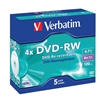 Picture of 1x5 Verbatim DVD-RW 4,7GB 4x Speed, Jewel Case