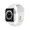 Изображение Apple Watch 6 GPS + Cellular 40mm Stainless Steel Sport Band, silver/white (M06T3EL/A)