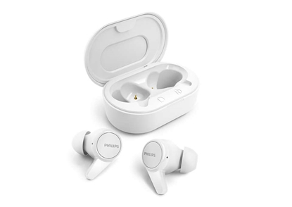 Picture of Philips True Wireless Headphones TAT1207WT/00, IPX4 splash/sweat resistant, Up to 18 hours play time, White